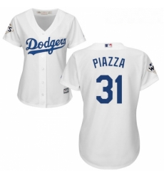 Womens Majestic Los Angeles Dodgers 31 Mike Piazza Replica White Home 2017 World Series Bound Cool Base MLB Jersey Womens Majestic Los Angeles Dodgers 31 Mike Piazza Replica White Home 2017 World Series Bound Cool Base MLB Jersey
