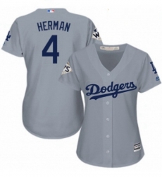 Womens Majestic Los Angeles Dodgers 4 Babe Herman Authentic Grey Road 2017 World Series Bound Cool Base MLB Jersey Womens Majestic Los Angeles Dodgers 4 Babe Herman Authentic Grey Road 2017 World Series Bound Cool Base MLB Jersey