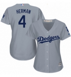 Womens Majestic Los Angeles Dodgers 4 Babe Herman Authentic Grey Road Cool Base MLB Jersey Womens Majestic Los Angeles Dodgers 4 Babe Herman Authentic Grey Road Cool Base MLB Jersey