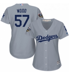 Womens Majestic Los Angeles Dodgers 57 Alex Wood Authentic Grey Road Cool Base 2018 World Series MLB Jersey Womens Majestic Los Angeles Dodgers 57 Alex Wood Authentic Grey Road Cool Base 2018 World Series MLB Jersey