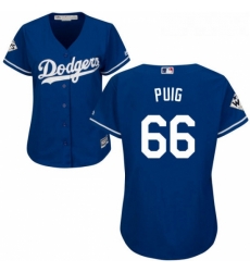 Womens Majestic Los Angeles Dodgers 66 Yasiel Puig Replica Royal Blue Alternate 2017 World Series Bound Cool Base MLB Jersey Womens Majestic Los Angeles Dodgers 66 Yasiel Puig Replica Royal Blue Alternate 2017 World Series Bound Cool Base MLB Jersey