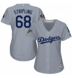 Womens Majestic Los Angeles Dodgers 68 Ross Stripling Authentic Grey Road Cool Base 2018 World Series MLB Jersey Womens Majestic Los Angeles Dodgers 68 Ross Stripling Authentic Grey Road Cool Base 2018 World Series MLB Jersey