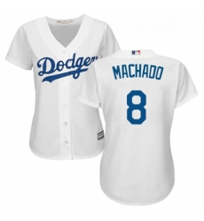 Womens Majestic Los Angeles Dodgers 8 Manny Machado Authentic White Home Cool Base MLB Jerse Womens Majestic Los Angeles Dodgers 8 Manny Machado Authentic White Home Cool Base MLB Jerse