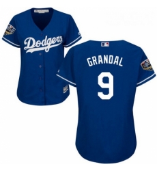 Womens Majestic Los Angeles Dodgers 9 Yasmani Grandal Authentic Royal Blue Alternate Cool Base 2018 World Series MLB Jersey Womens Majestic Los Angeles Dodgers 9 Yasmani Grandal Authentic Royal Blue Alternate Cool Base 2018 World Series MLB Jersey
