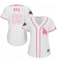 Womens Majestic Los Angeles Dodgers 99 Hyun Jin Ryu Authentic White Fashion Cool Base 2018 World Series MLB Jersey Womens Majestic Los Angeles Dodgers 99 Hyun Jin Ryu Authentic White Fashion Cool Base 2018 World Series MLB Jersey
