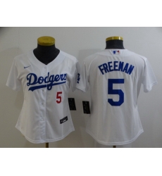 Women's Nike Los Angeles Dodgers #5 Freddie Freeman White City Player Jersey Women's Nike Los Angeles Dodgers #5 Freddie Freeman White City Player Jersey
