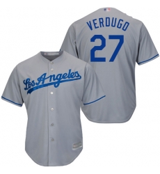 Dodgers #27 Alex Verdugo Grey Cool Base Stitched Youth Baseball Jersey Dodgers #27 Alex Verdugo Grey Cool Base Stitched Youth Baseball Jersey