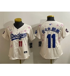 Youth Los Angeles Dodgers 11 Roki Sasaki Cream 2025 Tokyo Series Limited Stitched Baseball Jersey