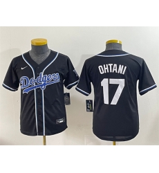 Youth Los Angeles Dodgers 17 Shohei Ohtani Black Stitched Baseball Jersey