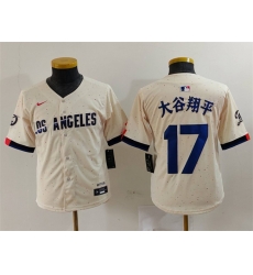Youth Los Angeles Dodgers 17 Shohei Ohtani Cream Stitched Baseball Jersey Youth Los Angeles Dodgers 17 Shohei Ohtani Cream Stitched Baseball Jersey
