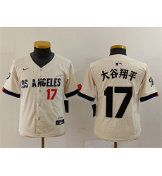 Youth Los Angeles Dodgers 17 Shohei Ohtani Cream With Patch Stitched Baseball Jersey Youth Los Angeles Dodgers 17 Shohei Ohtani Cream With Patch Stitched Baseball Jersey
