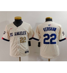 Youth Los Angeles Dodgers 22 Clayton Kershaw Cream Stitched Baseball Jersey 2 Youth Los Angeles Dodgers 22 Clayton Kershaw Cream Stitched Baseball Jersey 2