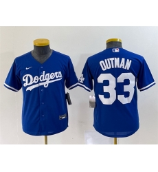 Youth Los Angeles Dodgers 33 James Outman Royal Stitched Baseball Jersey Youth Los Angeles Dodgers 33 James Outman Royal Stitched Baseball Jersey