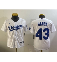 Youth Los Angeles Dodgers 43 Anthony Banda White Cool Base Stitched Baseball Jersey Youth Los Angeles Dodgers 43 Anthony Banda White Cool Base Stitched Baseball Jersey