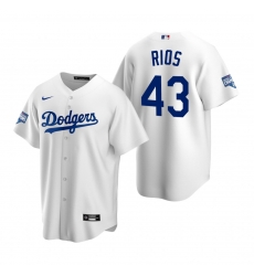 Youth Los Angeles Dodgers 43 Edwin Rios White 2020 World Series Champions Jersey Youth Los Angeles Dodgers 43 Edwin Rios White 2020 World Series Champions Jersey