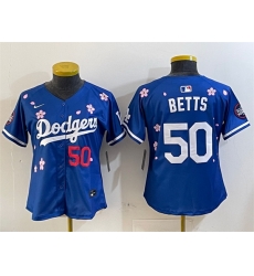 Youth Los Angeles Dodgers 50 Mookie Betts Royal 2025 Tokyo Series Limited Stitched Baseball Jersey