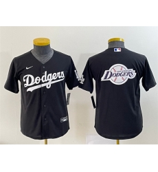 Youth Los Angeles Dodgers Black Team Big Logo Stitched Baseball Jersey Youth Los Angeles Dodgers Black Team Big Logo Stitched Baseball Jersey