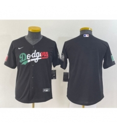 Youth Los Angeles Dodgers Blank Mexico Black Cool Base Stitched Baseball Jersey Youth Los Angeles Dodgers Blank Mexico Black Cool Base Stitched Baseball Jersey