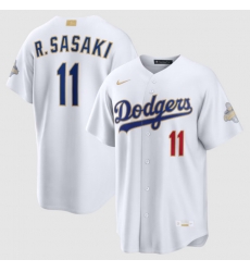 Youth Los Angeles Dodgers Roki Sasaki Nike White 2026 Gold Collection Stadium Jersey Youth Los Angeles Dodgers Roki Sasaki Nike White 2026 Gold Collection Stadium Jersey