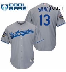 Youth Majestic Los Angeles Dodgers 13 Max Muncy Authentic Grey Road Cool Base 2018 World Series MLB Jersey Youth Majestic Los Angeles Dodgers 13 Max Muncy Authentic Grey Road Cool Base 2018 World Series MLB Jersey