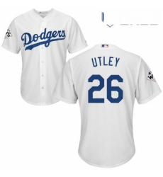 Youth Majestic Los Angeles Dodgers 26 Chase Utley Replica White Home 2017 World Series Bound Cool Base MLB Jersey Youth Majestic Los Angeles Dodgers 26 Chase Utley Replica White Home 2017 World Series Bound Cool Base MLB Jersey