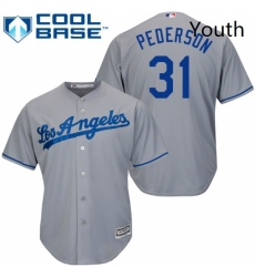 Youth Majestic Los Angeles Dodgers 31 Joc Pederson Replica Grey Road Cool Base MLB Jersey Youth Majestic Los Angeles Dodgers 31 Joc Pederson Replica Grey Road Cool Base MLB Jersey