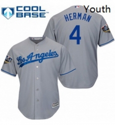Youth Majestic Los Angeles Dodgers 4 Babe Herman Authentic Grey Road Cool Base 2018 World Series MLB Jersey Youth Majestic Los Angeles Dodgers 4 Babe Herman Authentic Grey Road Cool Base 2018 World Series MLB Jersey