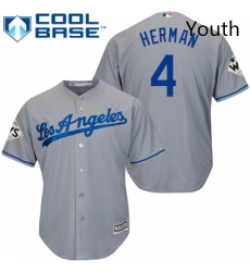 Youth Majestic Los Angeles Dodgers 4 Babe Herman Replica Grey Road 2017 World Series Bound Cool Base MLB Jersey Youth Majestic Los Angeles Dodgers 4 Babe Herman Replica Grey Road 2017 World Series Bound Cool Base MLB Jersey
