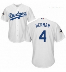 Youth Majestic Los Angeles Dodgers 4 Babe Herman Replica White Home 2017 World Series Bound Cool Base MLB Jersey Youth Majestic Los Angeles Dodgers 4 Babe Herman Replica White Home 2017 World Series Bound Cool Base MLB Jersey