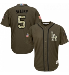 Youth Majestic Los Angeles Dodgers 5 Corey Seager Replica Green Salute to Service MLB Jersey Youth Majestic Los Angeles Dodgers 5 Corey Seager Replica Green Salute to Service MLB Jersey