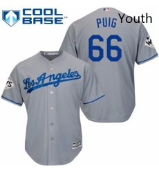 Youth Majestic Los Angeles Dodgers 66 Yasiel Puig Authentic Grey Road 2017 World Series Bound Cool Base MLB Jersey Youth Majestic Los Angeles Dodgers 66 Yasiel Puig Authentic Grey Road 2017 World Series Bound Cool Base MLB Jersey