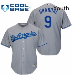 Youth Majestic Los Angeles Dodgers 9 Yasmani Grandal Replica Grey Road Cool Base MLB Jersey Youth Majestic Los Angeles Dodgers 9 Yasmani Grandal Replica Grey Road Cool Base MLB Jersey