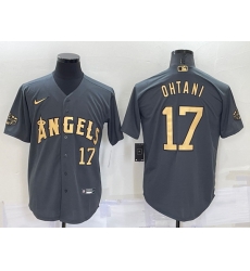 Men Los Angeles Angels 17 Shohei Ohtani 2022 All Star Charcoal Cool Base Stitched Jersey Men Los Angeles Angels 17 Shohei Ohtani 2022 All Star Charcoal Cool Base Stitched Jersey