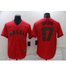 Men Los Angeles Angels 17 Shohei Ohtani Red Memorial Day Cool Base Stitched Jerse Men Los Angeles Angels 17 Shohei Ohtani Red Memorial Day Cool Base Stitched Jerse