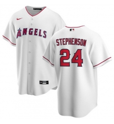 Men Los Angeles Angels 24 Robert Stephenson White Cool Base Stitched Baseball Jersey Men Los Angeles Angels 24 Robert Stephenson White Cool Base Stitched Baseball Jersey