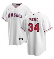Men Los Angeles Angels 34 Zach Plesac White Cool Base Stitched Baseball Jersey Men Los Angeles Angels 34 Zach Plesac White Cool Base Stitched Baseball Jersey