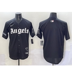 Men Los Angeles Angels Blank Black  27Gothic Halo Edition 27 Vapor Limited Stitched Baseball Jersey