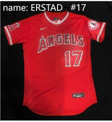 Men Los Angeles DARIN ERSTAD #17 Red Stitched Cool Base MLB Jersey