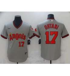 Men Men Los Angeles Angels 17 Ohtani Grey Game Throwback 2021 Nike MLB Jersey Men Men Los Angeles Angels 17 Ohtani Grey Game Throwback 2021 Nike MLB Jersey