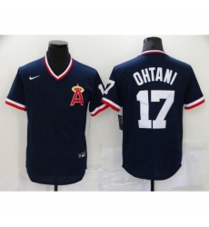 Men's Los Angeles Angels of Anaheim #17 Shohei Ohtani Navy Throwback Authentic Jersey Men's Los Angeles Angels of Anaheim #17 Shohei Ohtani Navy Throwback Authentic Jersey