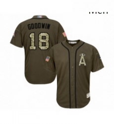 Mens Los Angeles Angels of Anaheim 18 Brian Goodwin Authentic Green Salute to Service Baseball Jersey Mens Los Angeles Angels of Anaheim 18 Brian Goodwin Authentic Green Salute to Service Baseball Jersey