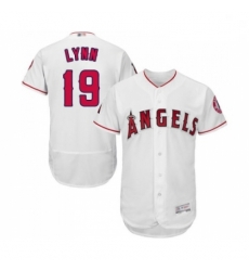 Mens Los Angeles Angels of Anaheim 19 Fred Lynn White Home Flex Base Authentic Collection Baseball Jersey Mens Los Angeles Angels of Anaheim 19 Fred Lynn White Home Flex Base Authentic Collection Baseball Jersey