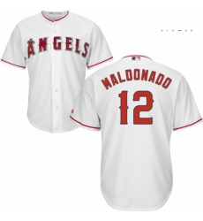 Mens Majestic Los Angeles Angels of Anaheim 12 Martin Maldonado Replica White Home Cool Base MLB Jersey Mens Majestic Los Angeles Angels of Anaheim 12 Martin Maldonado Replica White Home Cool Base MLB Jersey