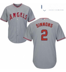 Mens Majestic Los Angeles Angels of Anaheim 2 Andrelton Simmons Replica Grey Road Cool Base MLB Jersey Mens Majestic Los Angeles Angels of Anaheim 2 Andrelton Simmons Replica Grey Road Cool Base MLB Jersey