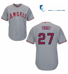 Mens Majestic Los Angeles Angels of Anaheim 27 Mike Trout Replica Grey Road Cool Base MLB Jersey Mens Majestic Los Angeles Angels of Anaheim 27 Mike Trout Replica Grey Road Cool Base MLB Jersey