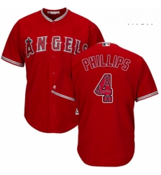 Mens Majestic Los Angeles Angels of Anaheim 4 Brandon Phillips Authentic Red Team Logo Fashion Cool Base MLB Jersey Mens Majestic Los Angeles Angels of Anaheim 4 Brandon Phillips Authentic Red Team Logo Fashion Cool Base MLB Jersey