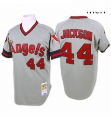 Mens Mitchell and Ness Los Angeles Angels of Anaheim 44 Reggie Jackson Authentic Grey Throwback MLB Jersey Mens Mitchell and Ness Los Angeles Angels of Anaheim 44 Reggie Jackson Authentic Grey Throwback MLB Jersey