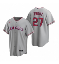 Mens Nike Los Angeles Angels 27 Mike Trout Gray Road Stitched Baseball Jerse Mens Nike Los Angeles Angels 27 Mike Trout Gray Road Stitched Baseball Jerse