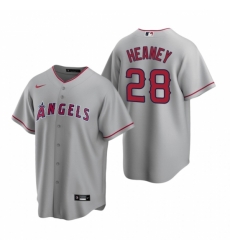 Mens Nike Los Angeles Angels 28 Andrew Heaney Gray Road Stitched Baseball Jerse Mens Nike Los Angeles Angels 28 Andrew Heaney Gray Road Stitched Baseball Jerse