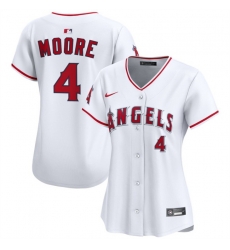 Women Los Angeles Angels 4 Christian Moore White Home Stitched Baseball Jersey Women Los Angeles Angels 4 Christian Moore White Home Stitched Baseball Jersey
